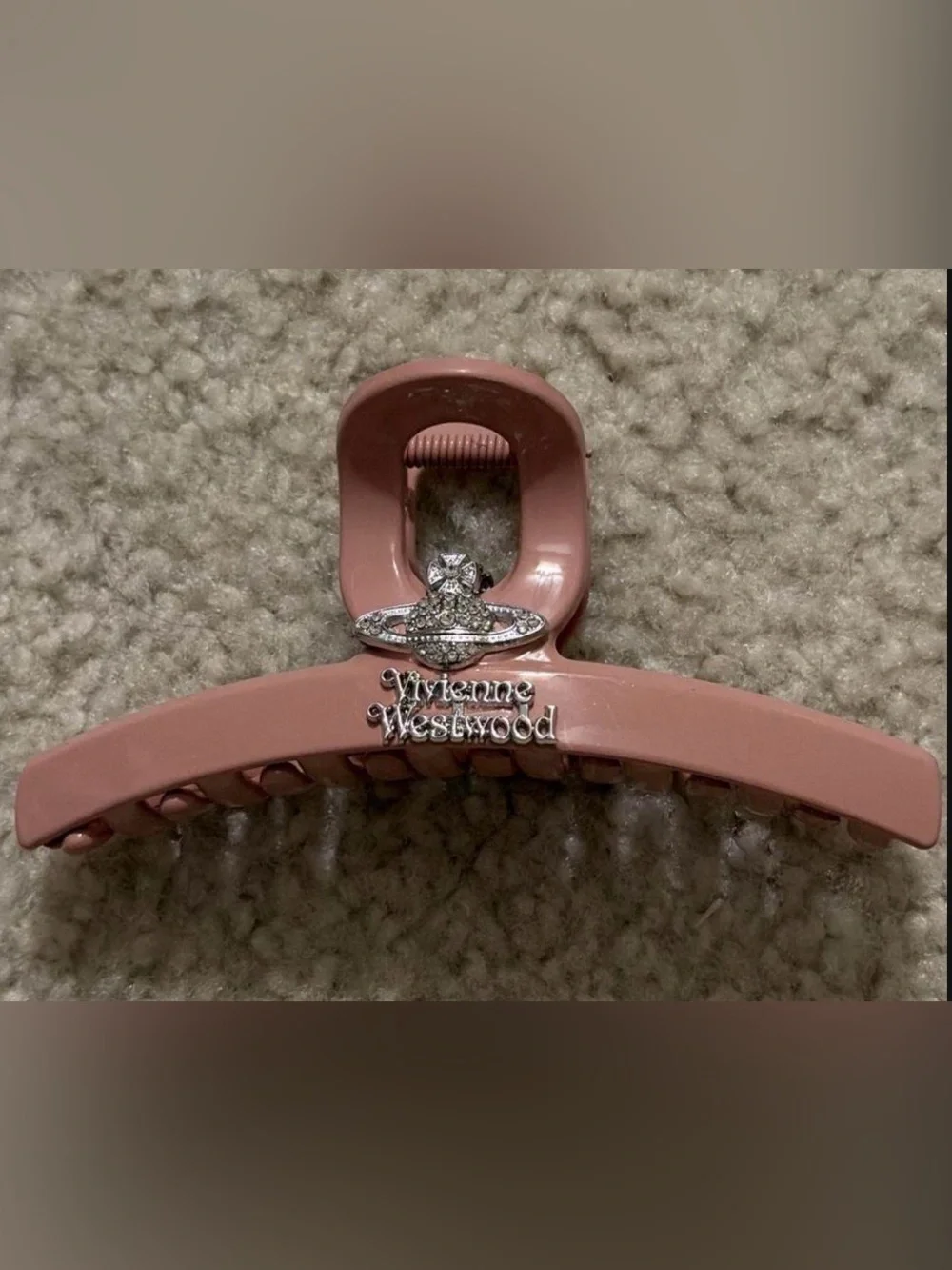 Vivienne Westwood Rose Pink Crystal Orb Hair Claw